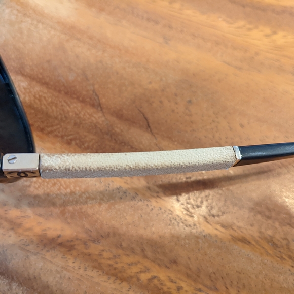 Chanel Black White 5225 Q Cc Logo Leather Quilted Cat Eye - Picture 5 of 10